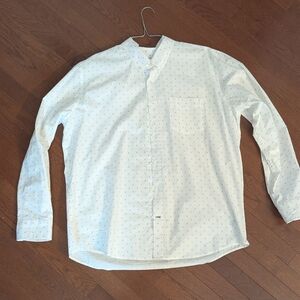 GAP - Men's White/Blue Pattern Shirt - XL